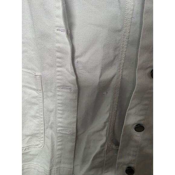 Eileen Fisher White Womens Jacket S Button up Jean Style Minimalist Fall Layer - Picture 3 of 9